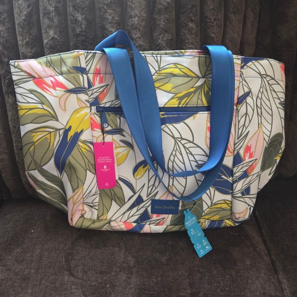 Vera Bradley Handbags - Vera Bradley ReActive Drawstring Family Tote Tropical Floral Blue Green NWT